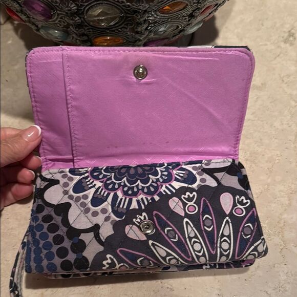 Vera Bradley Pink and Purple Clutch with Mandala Design - Picture 4 of 9
